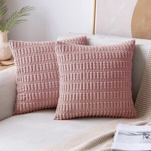 Blush Pink Throw Pillow Covers 20x20‎ Corduroy Decorative Couch Pillow Cover New